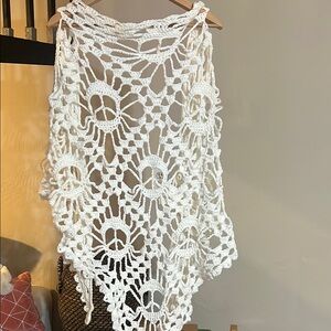 White Crochet Skull Shawl